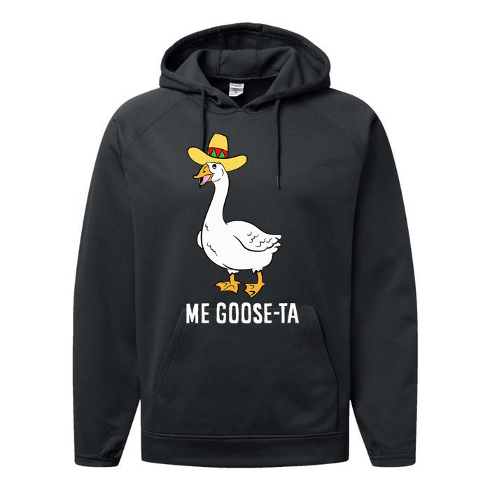 Me Goose Ta Mexican Funny Spanish Goose Pun Performance Fleece Hoodie