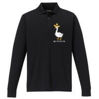 Me Goose Ta Mexican Funny Spanish Goose Pun Performance Long Sleeve Polo