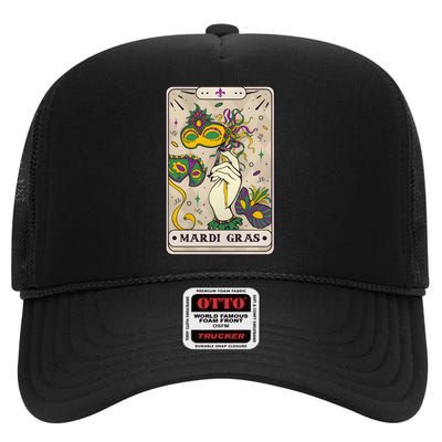 Mardi Gras Tarot Card Lover High Crown Mesh Back Trucker Hat