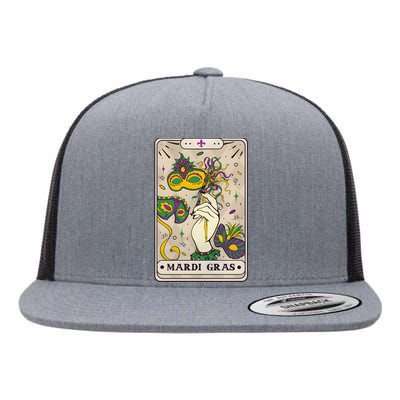 Mardi Gras Tarot Card Lover Flat Bill Trucker Hat