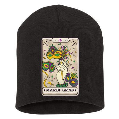 Mardi Gras Tarot Card Lover Short Acrylic Beanie