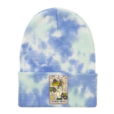 Mardi Gras Tarot Card Lover Tie Dye 12in Knit Beanie