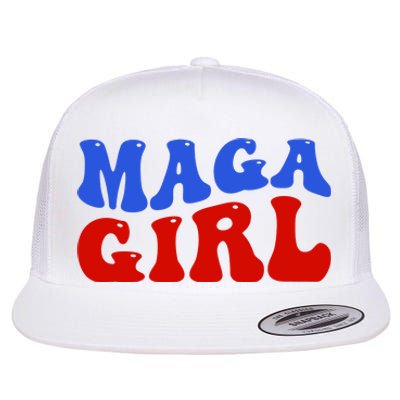 Maga Girl Trump 2024 Flat Bill Trucker Hat