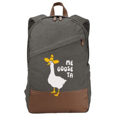 Me Goose Ta Funny Quote Cotton Canvas Backpack