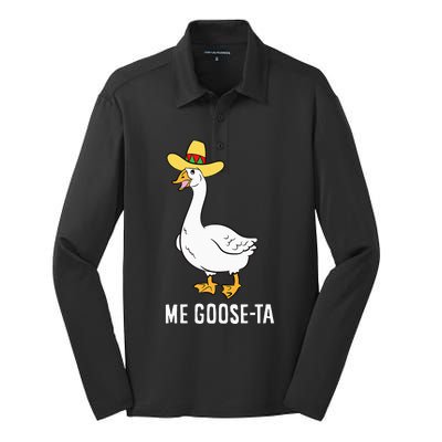 Me Goose Ta Mexican Funny Spanish Goose Pun Silk Touch Performance Long Sleeve Polo