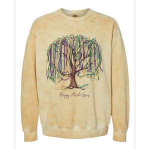 Mardi Gras Tree Beads New Orleans 2025 Festival Bead Tree Colorblast Crewneck Sweatshirt