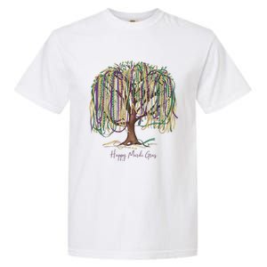 Mardi Gras Tree Beads New Orleans 2025 Festival Bead Tree Garment-Dyed Heavyweight T-Shirt