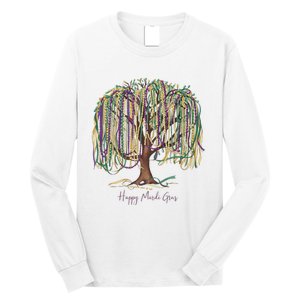 Mardi Gras Tree Beads New Orleans 2025 Festival Bead Tree Long Sleeve Shirt