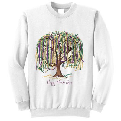 Mardi Gras Tree Beads New Orleans 2025 Festival Bead Tree Sweatshirt