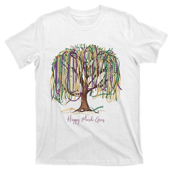 Mardi Gras Tree Beads New Orleans 2025 Festival Bead Tree T-Shirt