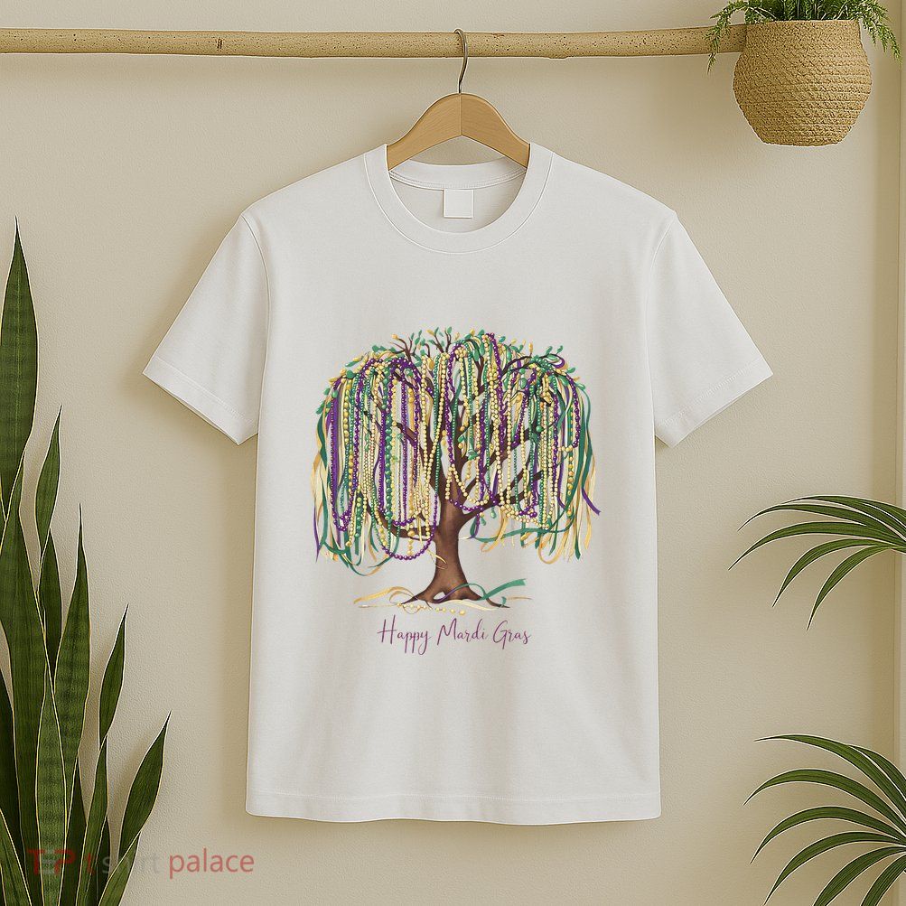Mardi Gras Tree Beads New Orleans 2025 Festival Bead Tree T-Shirt
