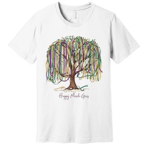 Mardi Gras Tree Beads New Orleans 2025 Festival Bead Tree Premium T-Shirt