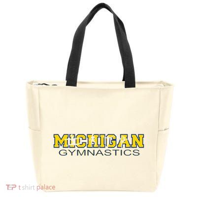 Michigan Gymnastics Tumbling Gear Gymnast Dance Zip Tote Bag
