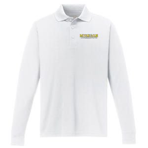 Michigan Gymnastics Tumbling Gear Gymnast Dance Performance Long Sleeve Polo