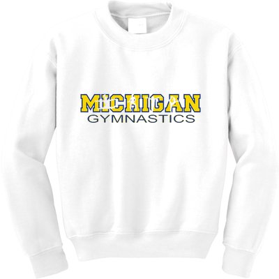Michigan Gymnastics Tumbling Gear Gymnast Dance Kids Sweatshirt