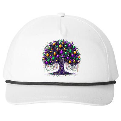 Mardi Gras Tree Beads New Orleans 2024 Festival Bead Tree Snapback Five-Panel Rope Hat