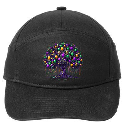 Mardi Gras Tree Beads New Orleans 2024 Festival Bead Tree 7-Panel Snapback Hat