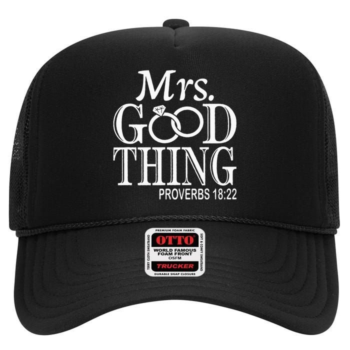 Mrs Good Thing High Crown Mesh Back Trucker Hat