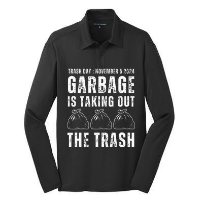 Maga Garbage Trash Day November 5 Garbage Taking Out Trash Silk Touch Performance Long Sleeve Polo