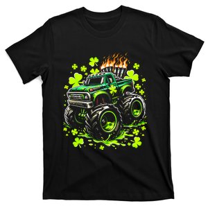 Monster Green Truck Shamrock St Paddys Day T-Shirt