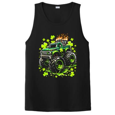 Monster Green Truck Shamrock St Paddys Day PosiCharge Competitor Tank