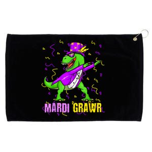 Mardi Grawr Trex Dino Mardi Gras Gift Grommeted Golf Towel