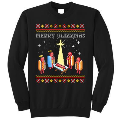 Merry Glizzmas Tacky Funny Merry Christmas Hot Dogs Sweatshirt