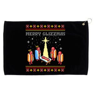 Merry Glizzmas Tacky Funny Merry Christmas Hot Dogs Grommeted Golf Towel