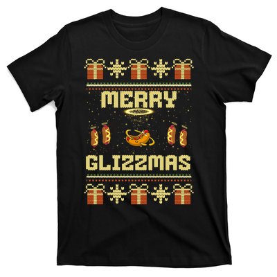 Merry Glizzmas Tacky Funny Merry Christmas Hot Dogs T-Shirt