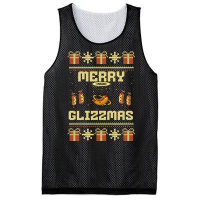 Merry Glizzmas Tacky Funny Merry Christmas Hot Dogs Mesh Reversible Basketball Jersey Tank