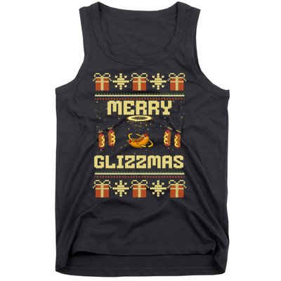 Merry Glizzmas Tacky Funny Merry Christmas Hot Dogs Tank Top