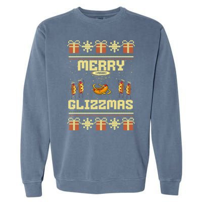 Merry Glizzmas Tacky Funny Merry Christmas Hot Dogs Garment-Dyed Sweatshirt