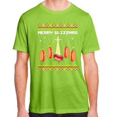 Merry Glizzmas Tacky Funny Merry Christmas Hot Dogs Adult ChromaSoft Performance T-Shirt