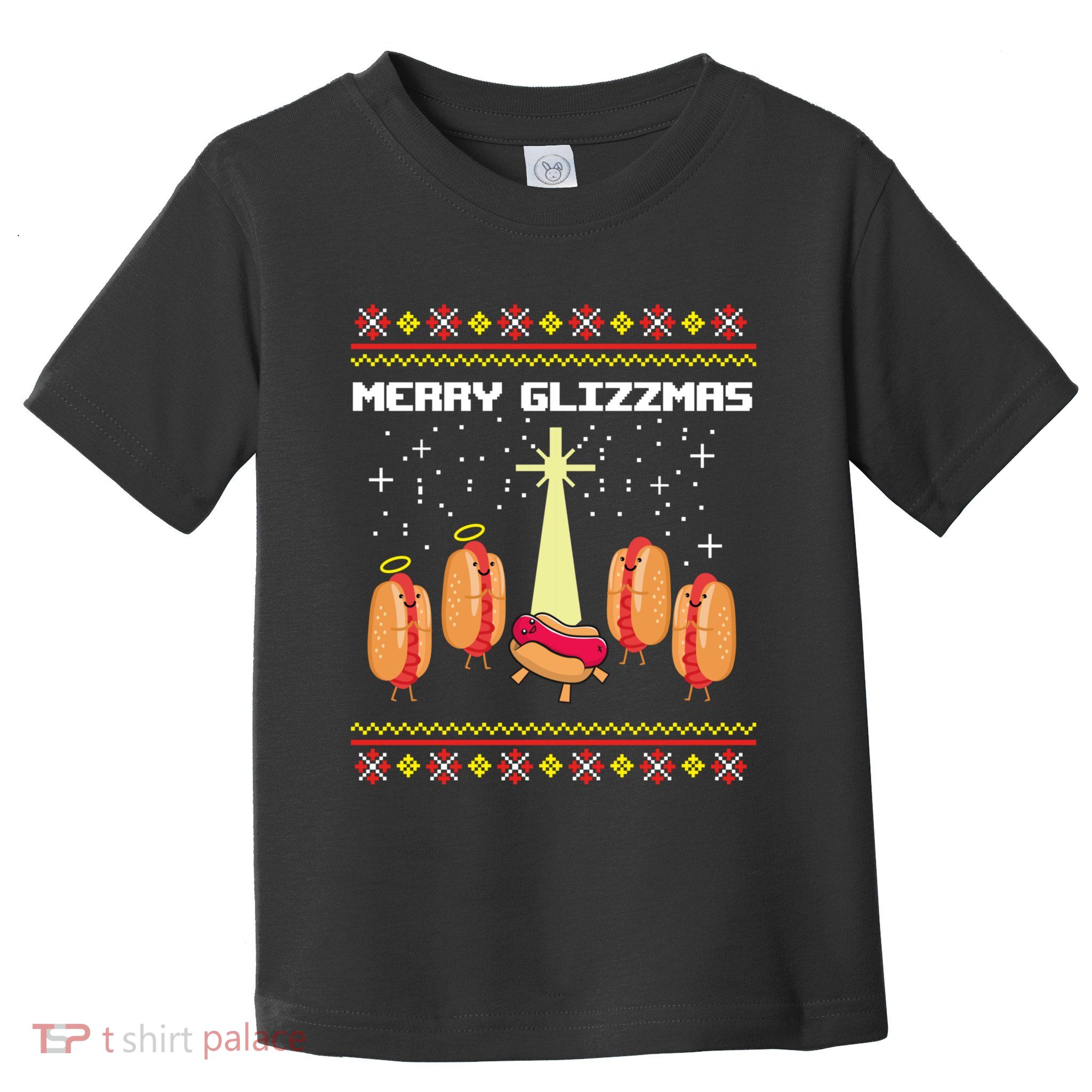 Merry Glizzmas Tacky Funny Merry Christmas Hot Dogs Toddler T-Shirt