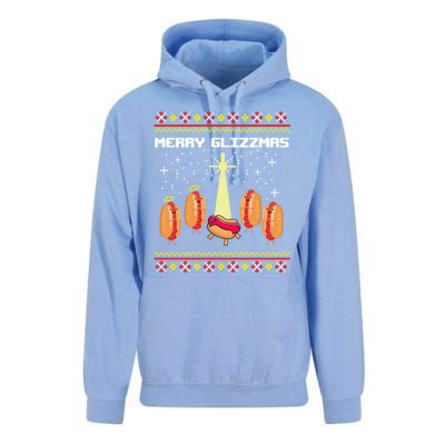 Merry Glizzmas Tacky Funny Merry Christmas Hot Dogs Unisex Surf Hoodie