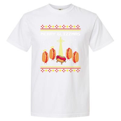 Merry Glizzmas Tacky Funny Merry Christmas Hot Dogs Garment-Dyed Heavyweight T-Shirt