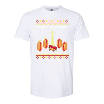 Merry Glizzmas Tacky Funny Merry Christmas Hot Dogs Softstyle® CVC T-Shirt