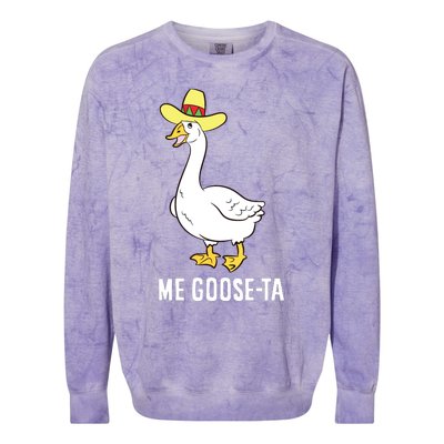 Me Goose Ta Mexican Funny Spanish Goose Pun Colorblast Crewneck Sweatshirt