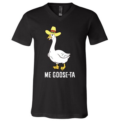 Me Goose Ta Mexican Funny Spanish Goose Pun V-Neck T-Shirt