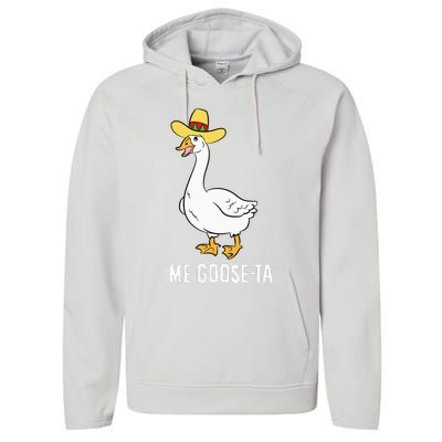 Me Goose Ta Mexican Funny Spanish Goose Pun Performance Fleece Hoodie