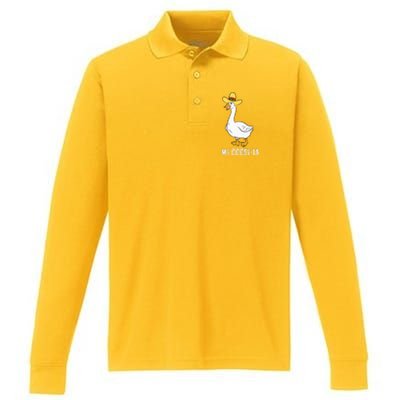 Me Goose Ta Mexican Funny Spanish Goose Pun Performance Long Sleeve Polo