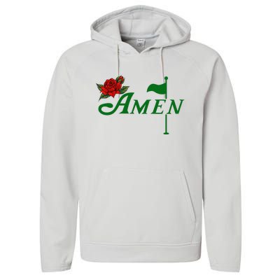 Masters Golf Tournament Golfing Amen Floral Master Golfer Performance Fleece Hoodie