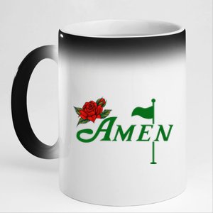 Masters Golf Tournament Golfing Amen Floral Master Golfer 11oz Black Color Changing Mug