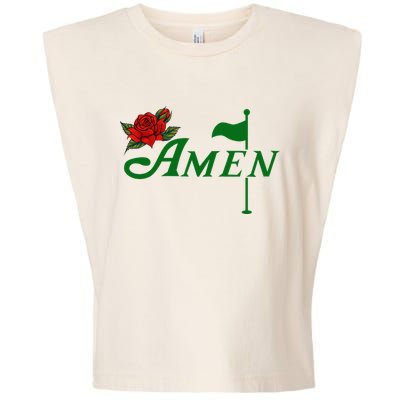 Masters Golf Tournament Golfing Amen Floral Master Golfer Garment-Dyed Women's Muscle Tee