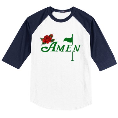 Masters Golf Tournament Golfing Amen Floral Master Golfer Baseball Sleeve Shirt