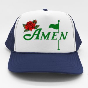 Masters Golf Tournament Golfing Amen Floral Master Golfer Trucker Hat