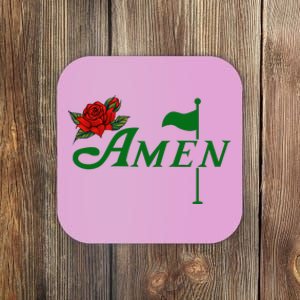 Masters Golf Tournament Golfing Amen Floral Master Golfer Coaster