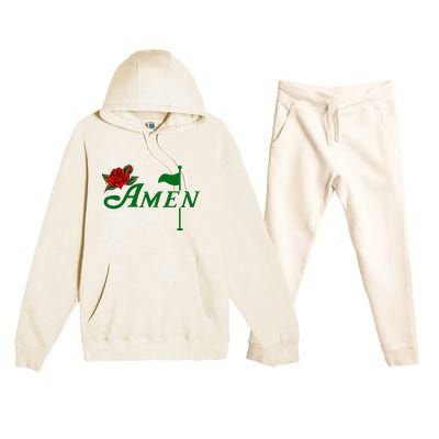 Masters Golf Tournament Golfing Amen Floral Master Golfer Premium Hooded Sweatsuit Set