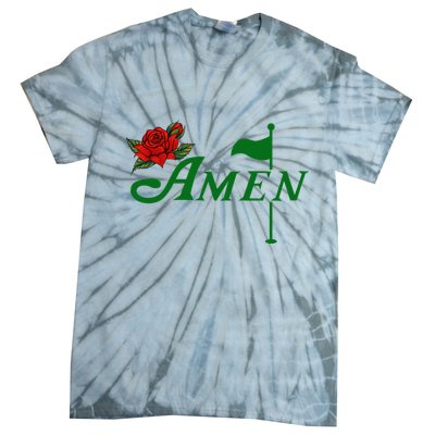 Masters Golf Tournament Golfing Amen Floral Master Golfer Tie-Dye T-Shirt