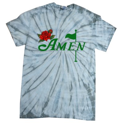 Masters Golf Tournament Golfing Amen Floral Master Golfer Tie-Dye T-Shirt